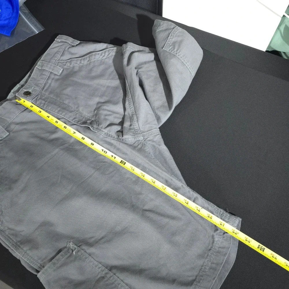 Carhartt B147 FAT Men 34 Gray Canvas Carpenter Work Shorts Relaxed Fit Utility